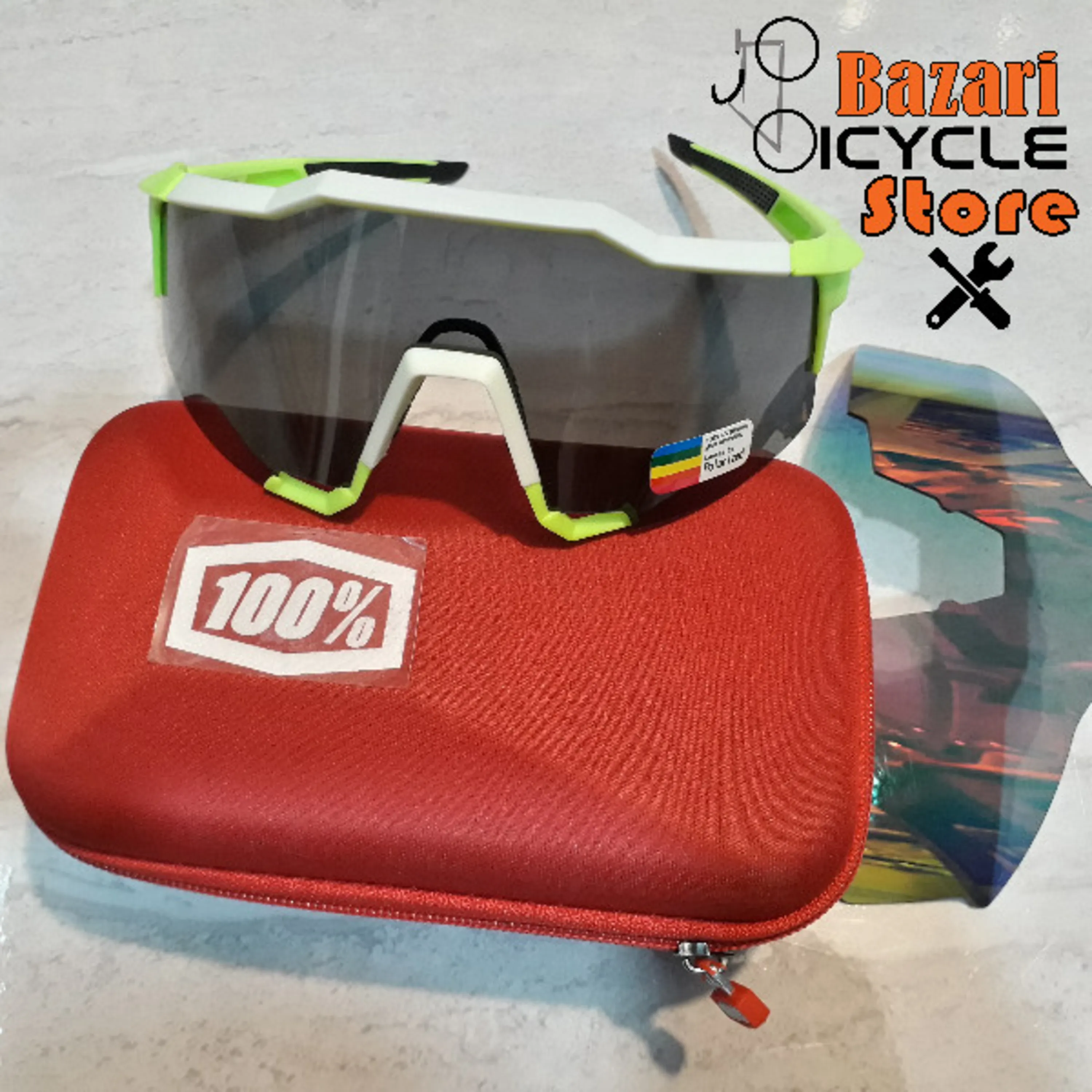 عینک دوچرخه سواری 2لنز برند %100