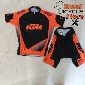 KTM CYCLING SHORT SLEEVE JERSEY WITH ANTI-SHOCK GEL PAD  SHORTS